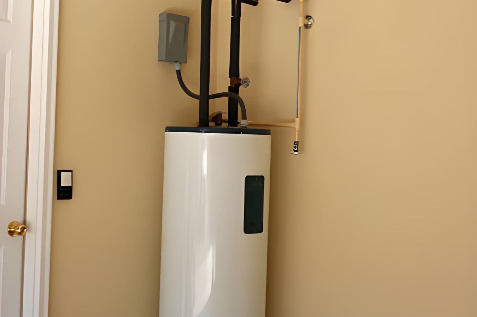 Hot water cylinder and isolating switch in a Christchurch home
